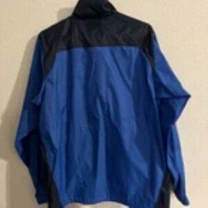 Columbia Jacket Packable Mens Blue Jay Navy Wind Rain Coat Hood 1442361 Medium